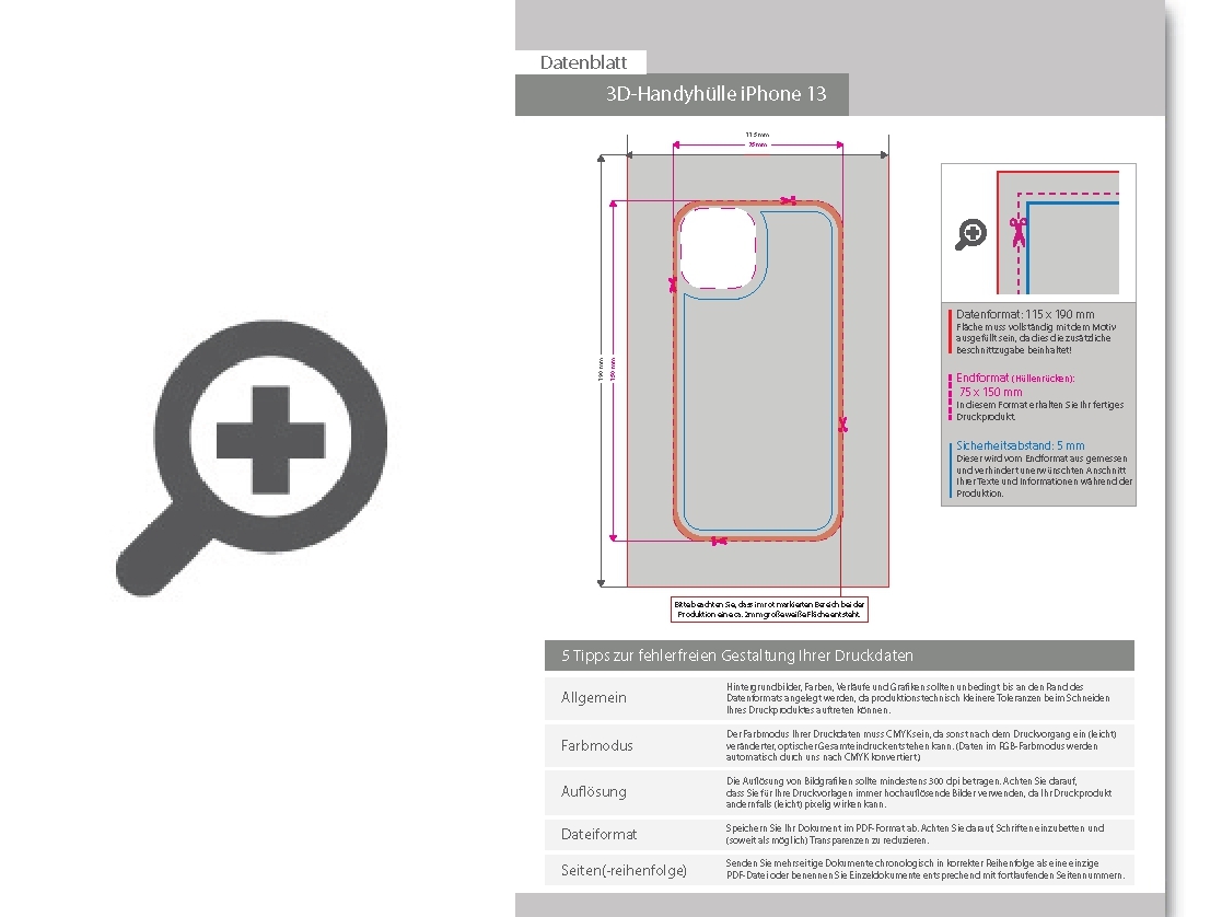 Product Bild standard-handyh__lle_f__r_iphone_13__4_0-farbig_einseitig_bedruckt